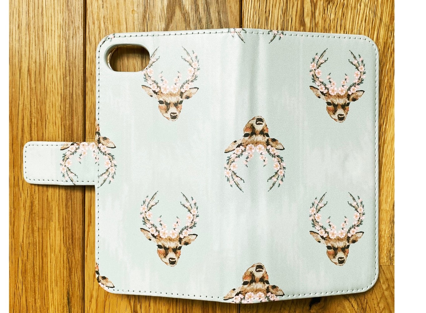 スマホ手帳型ケース 鹿柄オリジナル 「神鹿 shinroku」手芸雑貨 ソーイング 裁縫 洋裁 手芸 オリジナル foo stitch フーステッチ 雑貨 スマホケース 手帳型 ハンドメイド バッグ ポーチ 国産 奈良県 奈良市 なら 15-067