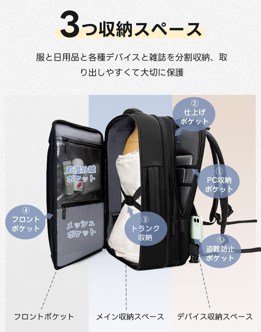 NEWTRIP2201　リュックサック　ブラック　