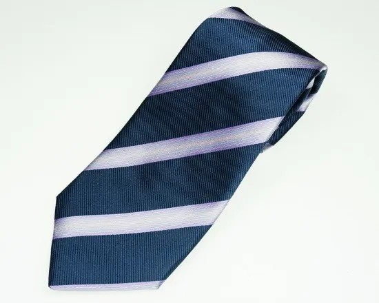 ネクタイ 富士桜工房 ぼかし縞(藍生鼠)