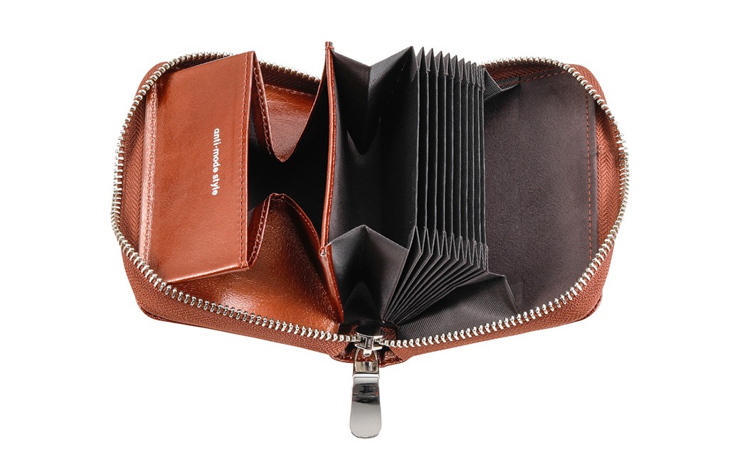 豊岡財布 anti-mode style Shimmer Chic Compact Wallet AW901 / テラコッタBR /  コンパクトウォレット 財布 二つ折り 牛革 シンプル サイフ さいふ アンチモード スタイル シマー シック 木和田正昭商店