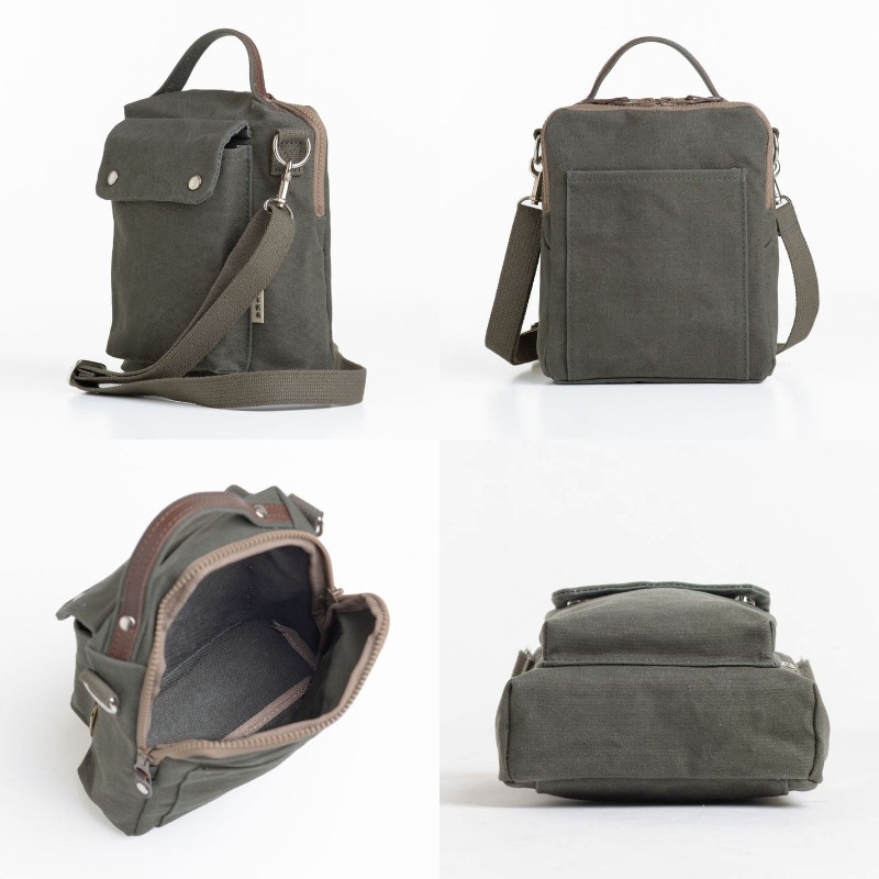 「日乃本帆布」3WAYポシェット 〔ブラック〕 バッグ バック 3WAYポシェット ポシェット 帆布バッグ