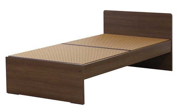 組み立て式　394-op-migusa　引出付　日本製 セキスイMIGUSA畳使用 国内生産デザイン畳ベッド（ダブル）【フレーム色：ダークブラウン（87）】【畳：ブラウン（BR）】 ／ 寝具 抗菌仕様 頑丈 安全 国内生産 愛知県 No.478-02