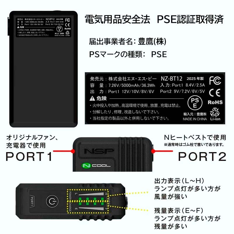 Nクール®ウェア（男女兼用） 半袖 ND-1142(12Vスターターキット)セット ウェア色ハンターグリーン３Ｌ ファンカラー：ブラック F4N-2169