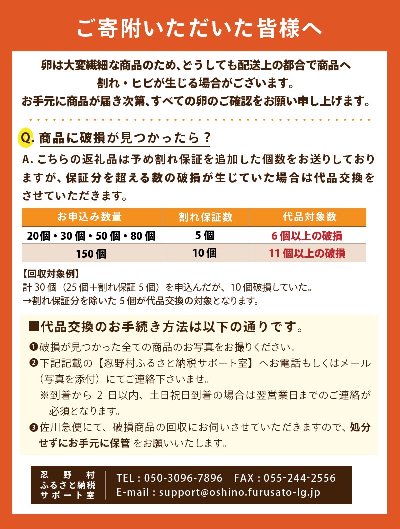 【3ヶ月定期便】富士山の麓で育った産地直送 ”忍野の卵”※卵25個+割れ保証5個　計90個