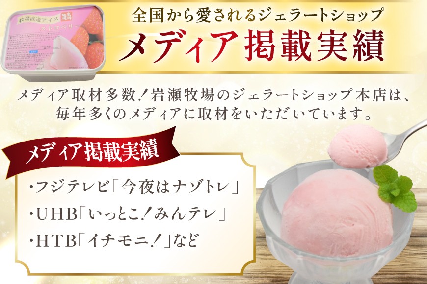 テレビで紹介！ アイス ジェラート ストロベリー 2L ファミリーサイズ ジャンボサイズ [岩瀬牧場 北海道 砂川市 12260964] 冷凍 アイスクリーム 詰め合わせ スイーツ