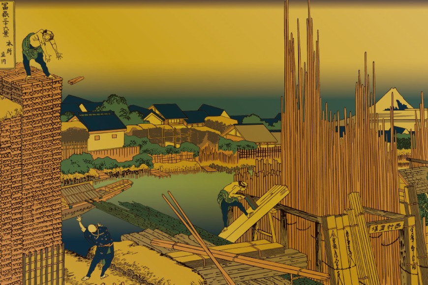 純金 ゴールド 富嶽三十六景 本所立川 カード 1枚 1g ガラス フレーム 1個 [三菱マテリアルトレーディング 兵庫県 三田市 3d28bae300097] 金 黄金 フォーナイン 贈り物 記念品