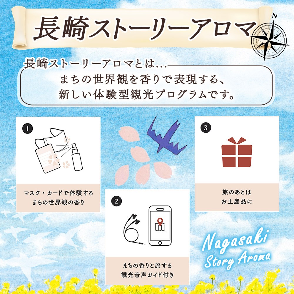 【長崎ストーリーアロマ】まちなかエリア Story Aroma「長崎の“雨とハレ” 2種ギフトセット」 / 観光音声ガイド付き アロマ スプレー リラックス 長崎県 長崎市