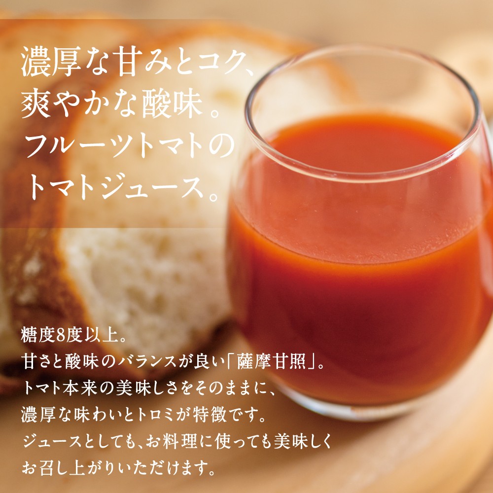 【母の日ギフト】鹿児島県産 フルーツトマト 薩摩甘照 ジュース 計1L（500ml×2本）南国 フルーツトマト100%使用 さつまあまてらす トマトジュース 濃厚 コク 甘み 天然素材 とまと 野菜 飲料 ドリンク 化粧箱入り 高槻電器工業 南さつま市 贈り物 ギフト 贈答用