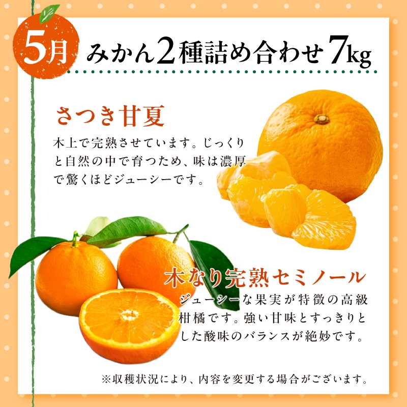 御浜柑橘の旬のみかん又はジュースを毎月発送(10回)【果物 フルーツ みかん 定期便 定期 10回 オレンジ オレンジジュース みかんジュース 光センサー 三重県 御浜町】