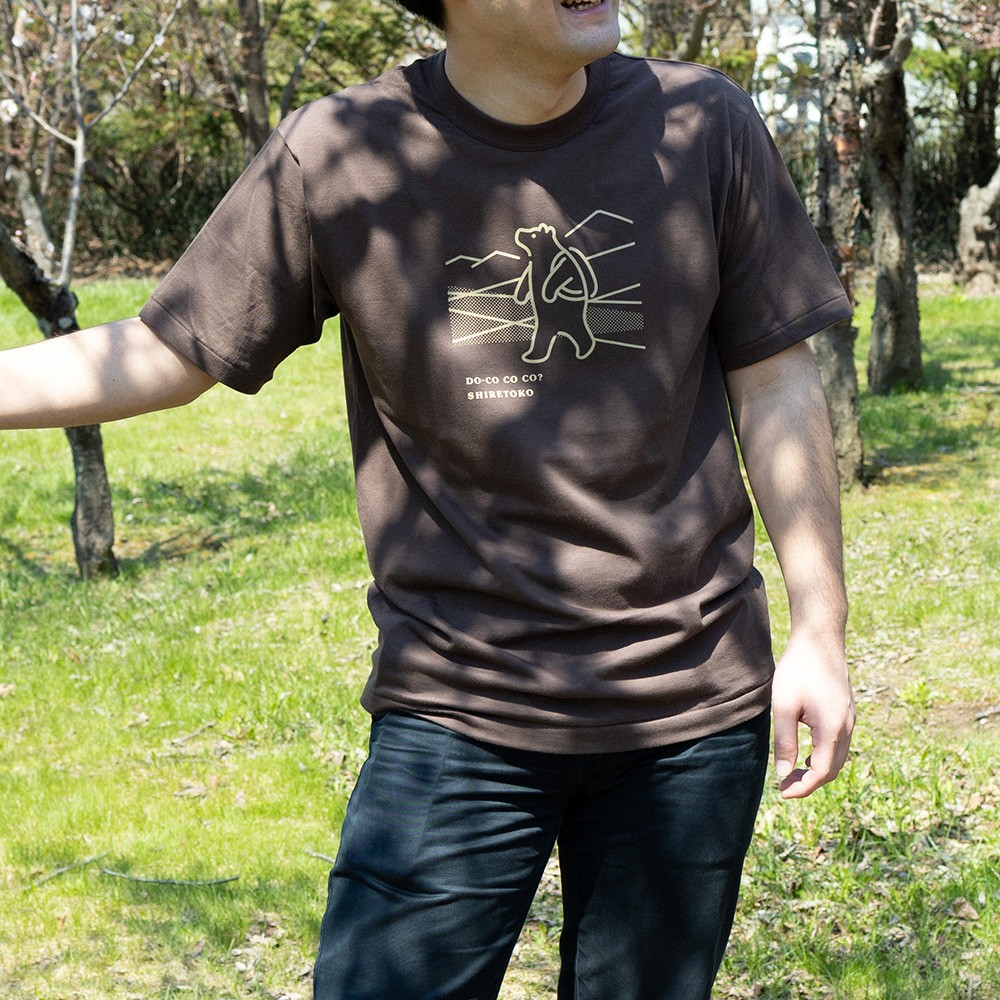 「知床トコさん」×久米繊維 コットンTシャツ トレッキング柄 Mサイズ 半袖