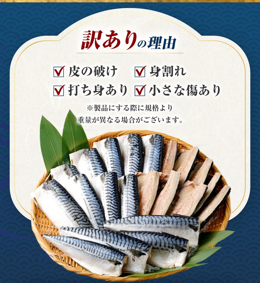 トロ塩サバフィーレ 約4.5kg 約500g×9袋 （A品、B品混合） 鯖 鯖フィレ 訳 さば サバ 冷凍 CSR-821