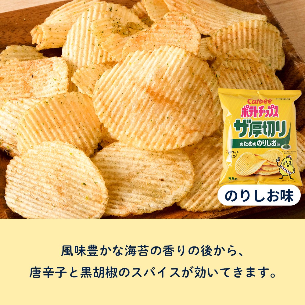 【定期便2カ月】ザ厚切りのための 2種セット コンソメ・のりしお 各6袋 カルビー ポテトチップス 《千歳工場製造》