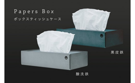 GRAVIRoN Papers Box 酸洗鉄（ボックスティッシュケース） ティッシュケース ボックスティッシュ ケース インテリア