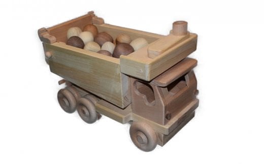 手作り木のおもちゃ　ダンプカー [№5229-0355]