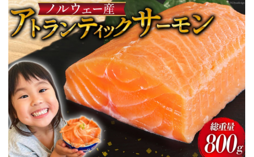 ノルウェー産 アトランティックサーモン 総重量800g(正味重量680g) [カネダイ 宮城県 気仙沼市 20563231] 魚 魚介類 アトラン サーモン 刺身 小分け 鮭 レビューキャンペーン