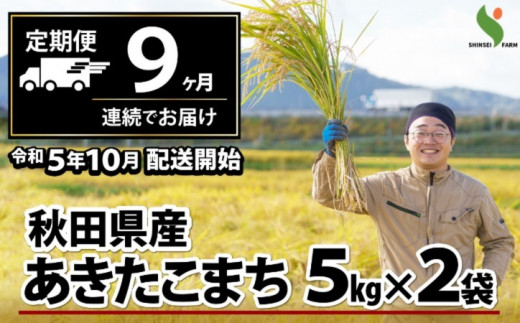 495P9002 【定期便9ヶ月】秋田県産あきたこまち10kg