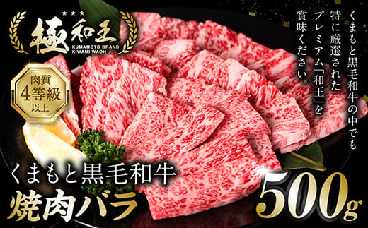極和王シリーズ くまもと黒毛和牛 焼肉バラ 500g 熊本県産 牛肉