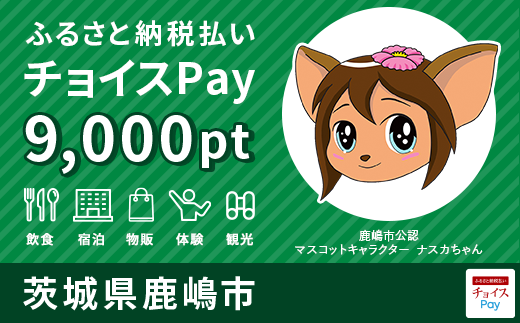 鹿嶋市チョイスPay 9,000pt（1pt＝1円）