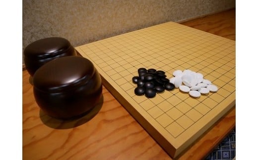 GS-03【 碁盤 】新カヤ 10号 接合盤 セット 卓上 囲碁 将棋 木工品