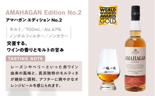 長濱蒸溜所 AMAHAGAN WorldMalt Edition No.2 滋賀県長浜市/長浜浪漫ビール株式会社 [AQBX004]アマハガン ウイスキー 洋酒 ハイボール モルト