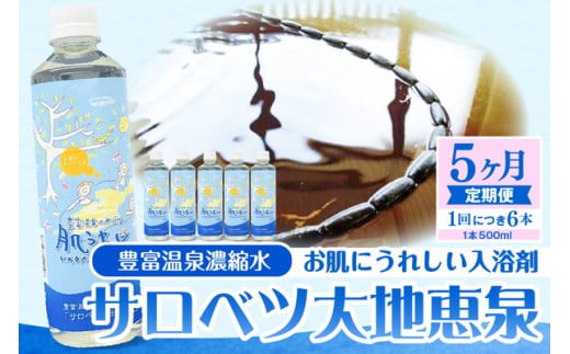 【定期便 5か月連続】 豊富温泉 濃縮温泉水 サロベツ大地恵泉 (1回500ml×6本)