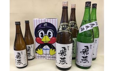越乃飛燕(上撰・純米・辛口)と「つば九郎焼酎」セット