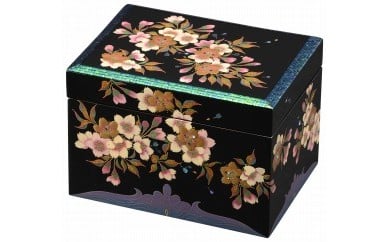 輪島塗 宝石箱(玉虫張桜蒔絵) 424660 - 石川県輪島市