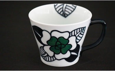 バラのマグカップ（緑）やきもの工房こすず A10-40