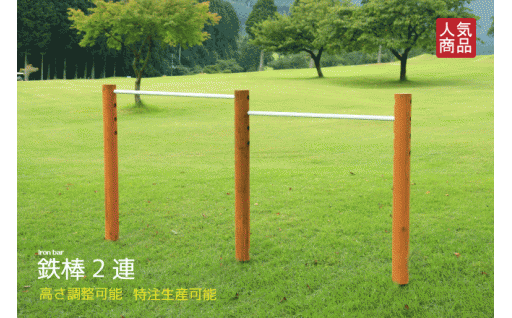 木製鉄棒(小)2連