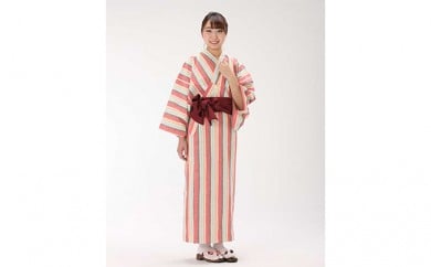 遠州綿紬使用 女性用 日本製 旅館浴衣&帯のセット ソレイユ 2092