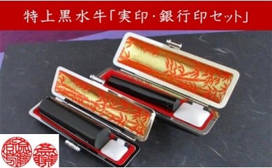 [京印章制作士・一級彫刻技能士が彫る]特上 黒水牛「御実印・銀行印セット」