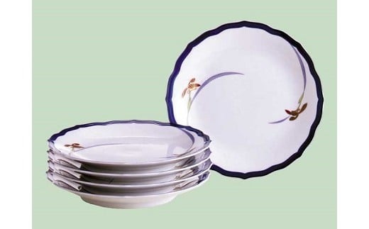 香蘭社 ディナー皿一枚とディーププレート五枚のセット