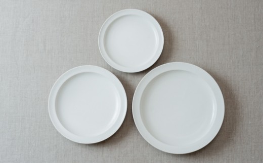 浅リム皿を大中小と比較した画像です。