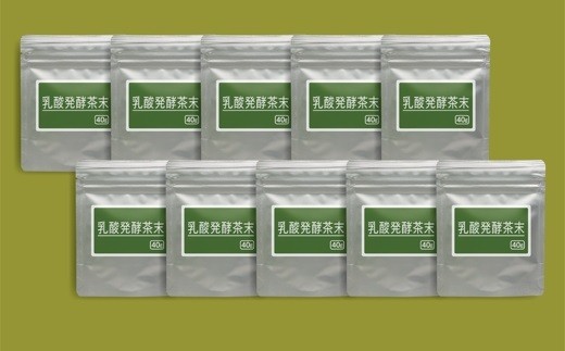 ５１０３　乳酸菌で発酵させた深蒸し掛川茶　乳酸発酵茶末　40g×10袋・計400ｇ（深蒸し掛川茶パウダー・機能性、健康の緑茶）山英