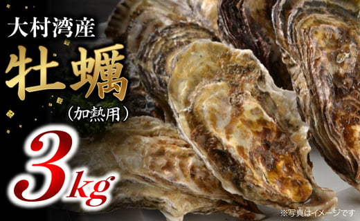 BAK019【先行予約!!】大村湾産 殻付き牡蠣(加熱用) 3kgセット【大村湾漁業協同組合】-1