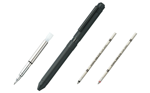 ゼブラ「シャーボX」ST3（カラー：ブラック）3色回転式ボールペン＋替え芯