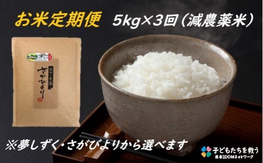 ななしま家のお米定期便 5kg 3回 減農薬米 佐賀県npo支援 ふるさと納税 ふるさとチョイス