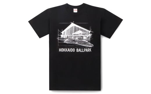 ボールパークTシャツ(デッサン)ブラック S〜LL 北海道北広島市