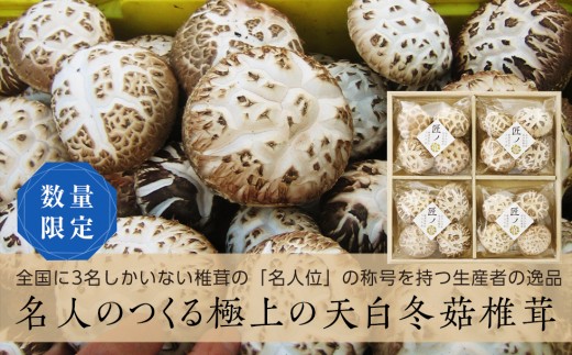 【数量限定】「匠ノ華」 山田産最高級原木乾椎茸・天白冬菇 限定桐箱セット YD-063