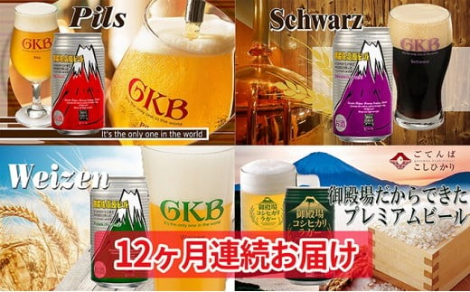 御殿場高原ビール４種飲み比べ１２ヶ月コース [№5812-0223] 733198 - 静岡県裾野市