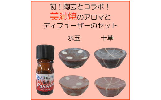 初!陶芸とコラボ!美濃焼のアロマとディフューザーのセット:水玉鼠色 2124360 - 愛知県春日井市