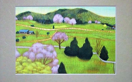 M-JED1.あなたの好きな『桜井市』を描きます!(テンペラ画A4額付)