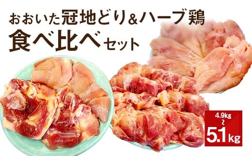 おおいた冠地どり＆ハーブ鶏 食べ比べセット 合計4.9～5.1kg 233389 - 大分県竹田市