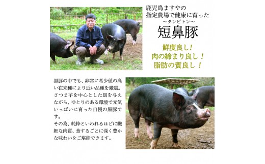 No 065 鹿児島黒豚 短鼻豚 しゃぶしゃぶセット2 4kg 黒豚本来の旨みが味わえるロース肉 バラ肉 肩ロースの豚肉スライスしゃぶしゃぶセット 鹿児島ますや 鹿児島県姶良市 ふるさと納税 ふるさとチョイス