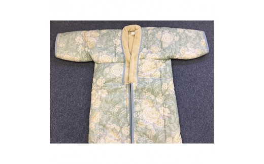 泉大津市産 遠赤わた入り マイヤー毛布夜着 200cm丈 花柄 ブルー 9367BL[0393] 233909 - 大阪府泉大津市