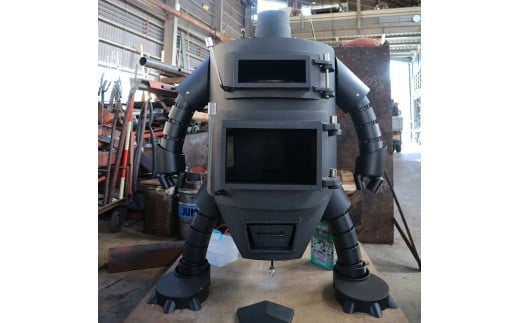鋼板製ロボット型七輪「しち丸」アウトドア BBQ レジャー 卓上 コンロ