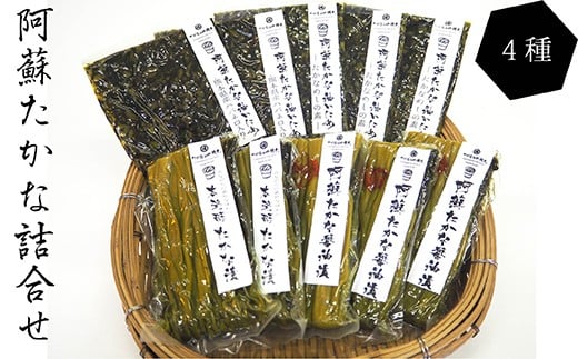 阿蘇 たかな 4種 詰め合わせ 高菜 醤油漬け 油炒め 高菜めしの素 311555 - 熊本県高森町