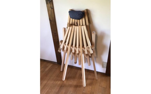国産ヒノキ　折りたためる安楽椅子