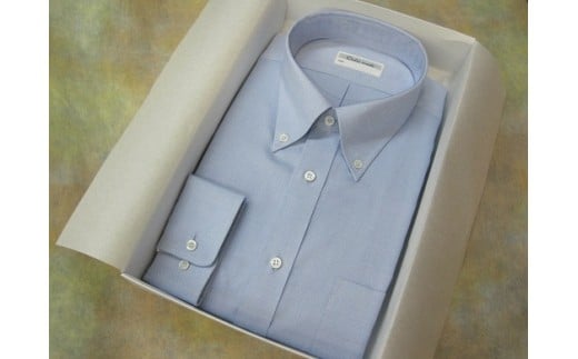 オーダーワイシャツ　-川西町産貝ボタンを使用-【生地：ロイヤルオックス】