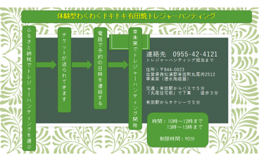 V 3 体験型わくわくドキドキ 有田焼トレジャーハンティング 幸楽窯 佐賀県有田町 ふるさと納税 ふるさとチョイス